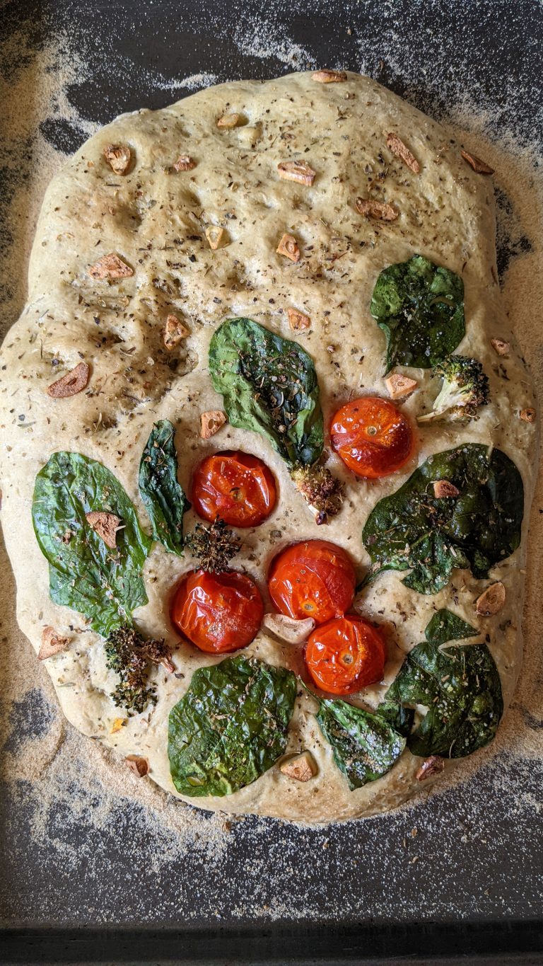 Vegan Moringa Focaccia Bread Recipe – Bread Recipes UK – Baking Bread – Vegan Recipes