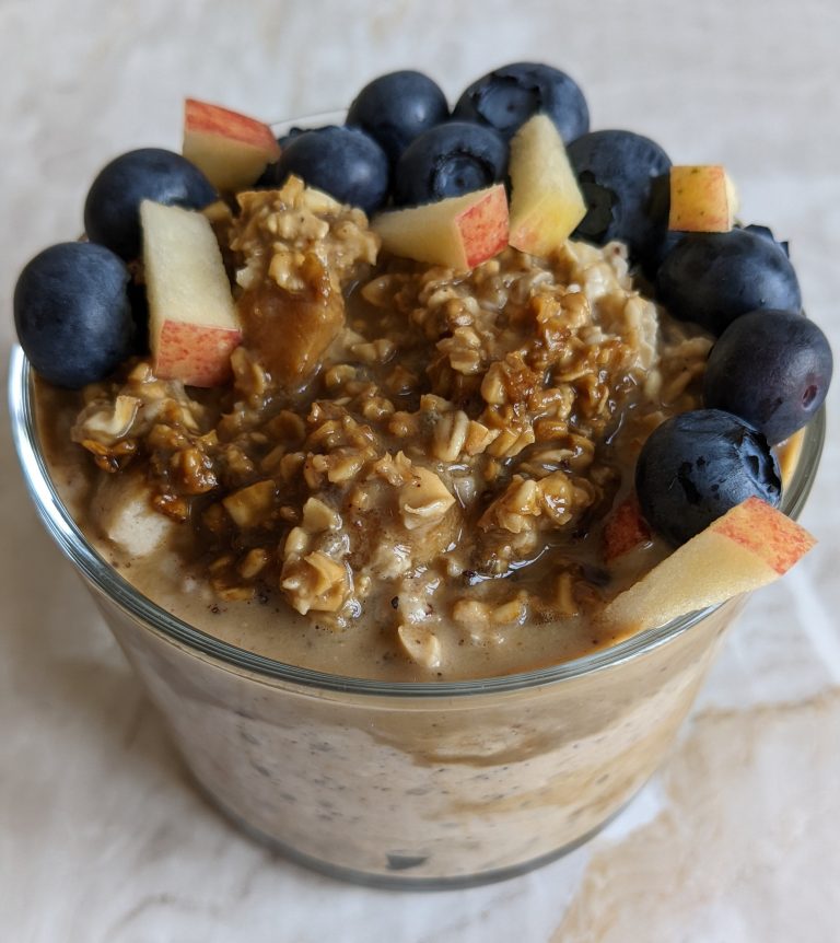 Ginger Recipes – Apple and Banana Cinnamon Ginger Powder Chia Seeds Overnight Oats – Easy Breakfast Recipes – High Protein Recipes