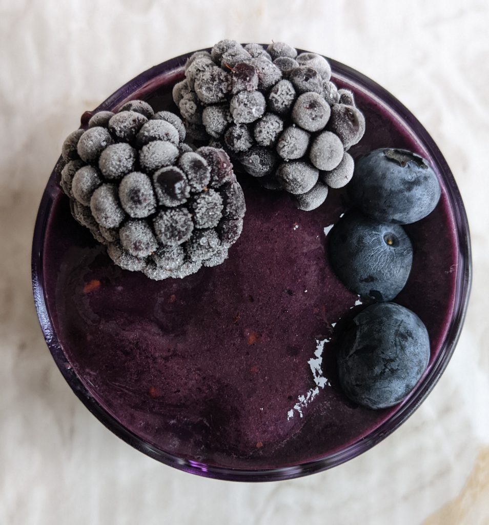 sleep-well-ashwagandha-powder-banana-blackberry-nicecream-or-smoothie-vegan-icecream-recipes-ashwagandha-recipes-healthy-dessert-recipes