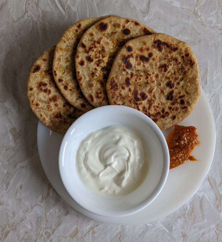Turmeric Recipes – Gobi Ke Parathe – Vegan Stuffed Cauliflower Flat Bread – Vegan Breakfast Ideas, Lunch Ideas, Dinner Recipes