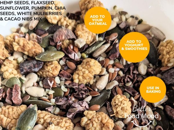 hemp-seeds-flaxseed-sunflower-seeds-pumpkin-seeds-chia-seeds-dried-white-mulberries-raw-cacao-nibs-mix-140g-oatmeal-porridge-toppings-seeds-mix-buy-online-uk