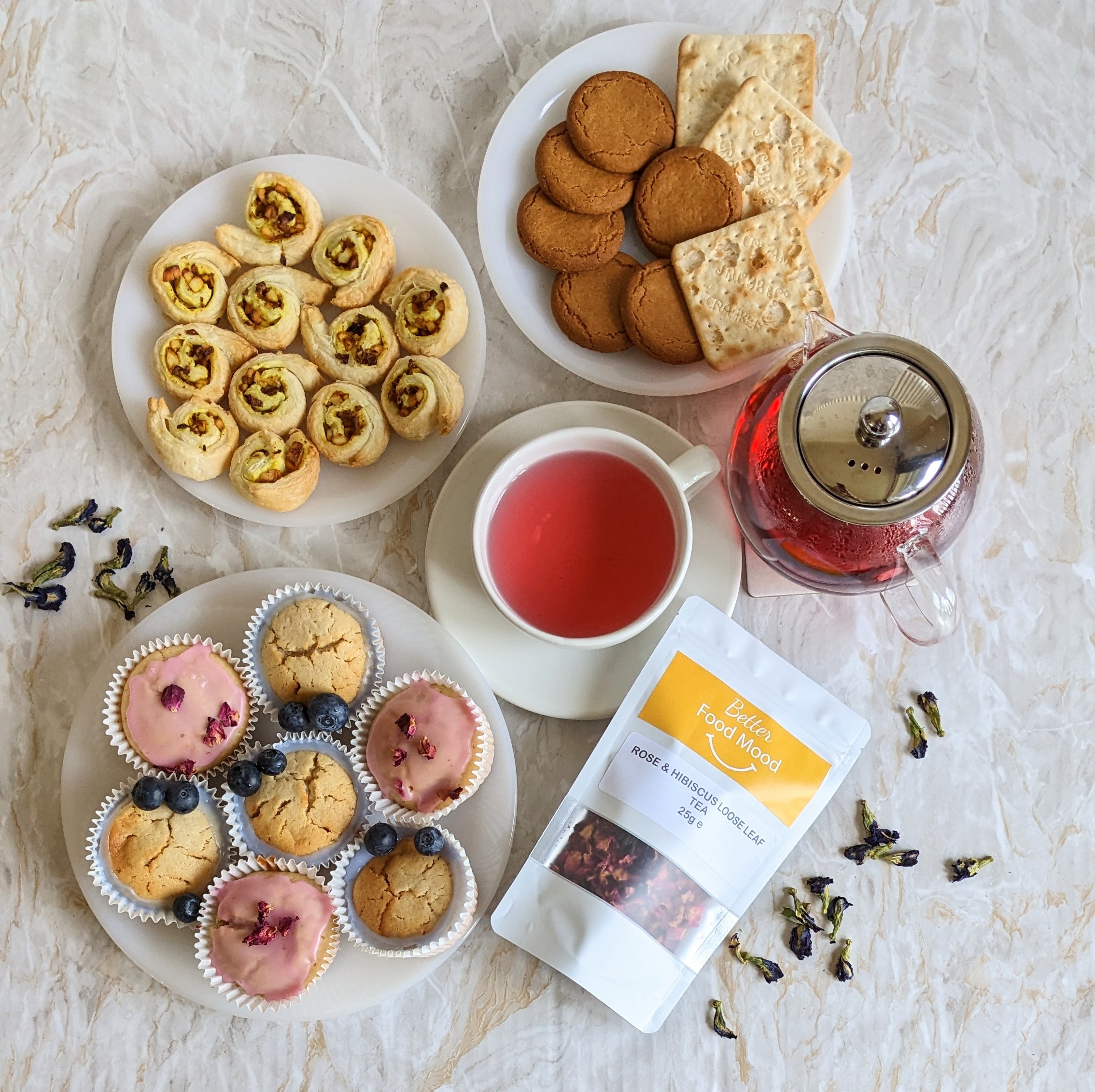 coronation-cupcakes-for-britains-coronation-of-king-charles-iii-using-blue-butterfly-pea-flower-tea-and-hibiscus-and-rose-tea