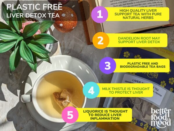 Liver Support Tea - Dandelion Root, Milk Thistle and Liquorice | 25 Plastic Free Tea Bags - Image 3